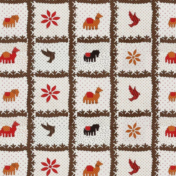 Gujri_Patch_Brown_Cotton_Premium_&_Elegant_Animal_King_Size_Bedsheet_(90"X108")__With_2_Pillow_Covers_(_17"_X_27"_)_By_Sabhinjo