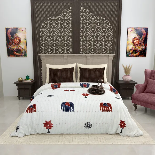 Gujri_Patch_Maroon_Cotton_Premium_&_Elegant_Animal_King_Size_Bedsheet_(90"X108")__With_2_Pillow_Covers_(_17"_X_27"_)_By_Sabhinjo