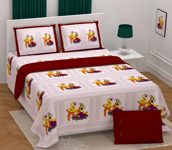 Hand_Work_Maroon_Cotton_Premium_&_Elegant_Jaipuri_Prints_King_Size_Bedsheet_(90"X108")__With_2_Pillow_Covers_(_17"_X_27"_)_By_Sabhinjo