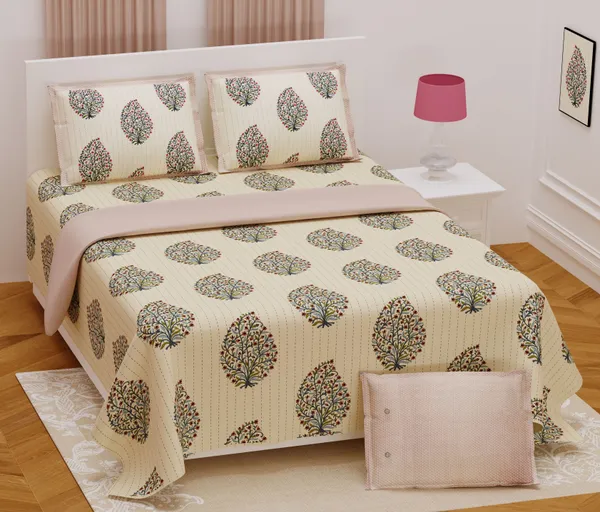 Hand_Work_Brown_Cotton_Premium_&_Elegant_Jaipuri_Prints_King_Size_Bedsheet_(90"X108")__With_2_Pillow_Covers_(_17"_X_27"_)_By_Sabhinjo