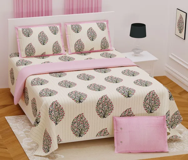 Hand_Work_Pink_Cotton_Premium_&_Elegant_Jaipuri_Prints_King_Size_Bedsheet_(90"X108")__With_2_Pillow_Covers_(_17"_X_27"_)_By_Sabhinjo