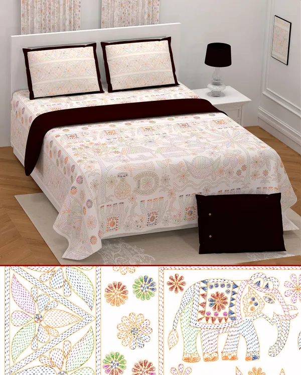 Multicolor_Cotton_Premium_&_Elegant_Jaipuri_Prints_Bedsheet_(_275_X_275_)_Cm_With_Pillow_Cover_(_45_X_71_)_Cm