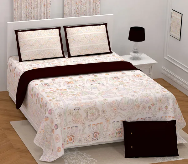 Multicolor_Cotton_Premium_&_Elegant_Jaipuri_Prints_Bedsheet_(_275_X_275_)_Cm_With_Pillow_Cover_(_45_X_71_)_Cm