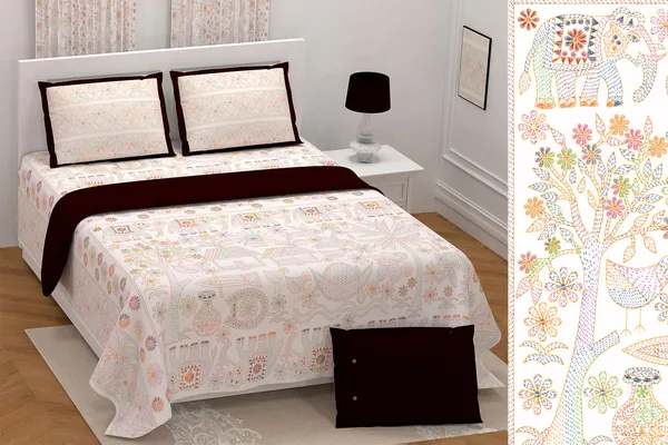 Hand_Work_Brown_Cotton_Premium_&_Elegant_Embroidered_King_Size_Bedsheet_(90"X108")_With_2_Pillow_Covers_(_17"_X_27"_)_By_Sabhinjo