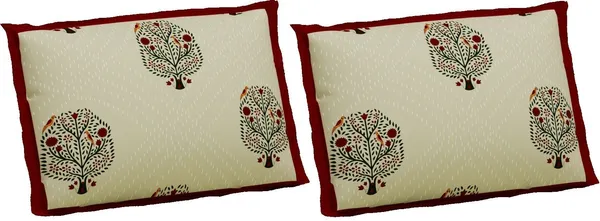 Hand_Work_Red_Cotton_Premium_&_Elegant_Floral_King_Size_Bedsheet_(90"X108")__With_2_Pillow_Covers_(_17"_X_27"_)_By_Sabhinjo