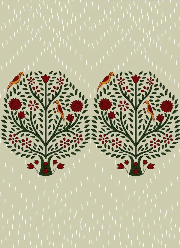 Hand_Work_Red_Cotton_Premium_&_Elegant_Floral_King_Size_Bedsheet_(90"X108")__With_2_Pillow_Covers_(_17"_X_27"_)_By_Sabhinjo