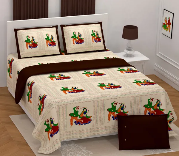 Hand_Work_Brown_Cotton_Premium_&_Elegant_Jaipuri_Prints_King_Size_Bedsheet_(90"X108")__With_2_Pillow_Covers_(_17"_X_27"_)_By_Sabhinjo