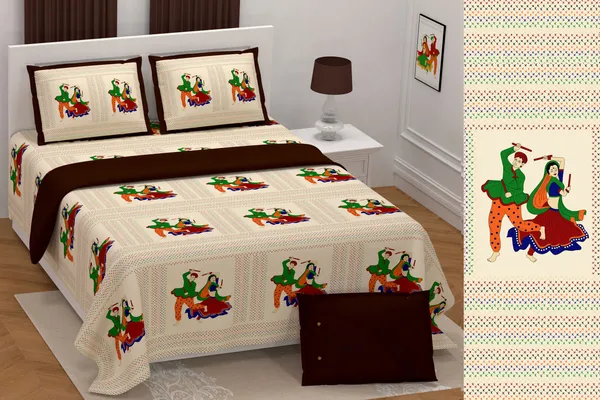 Hand_Work_Brown_Cotton_Premium_&_Elegant_Jaipuri_Prints_King_Size_Bedsheet_(90"X108")__With_2_Pillow_Covers_(_17"_X_27"_)_By_Sabhinjo