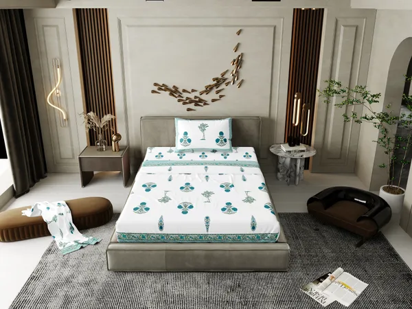 Ananta_See_Green_Cotton_Premium_&_Elegant_Printed_Single_Bedsheet_(_60"_X_90"_)__With_1_Pillow_Cover_(_17"_X_27"_)_By_Sabhinjo