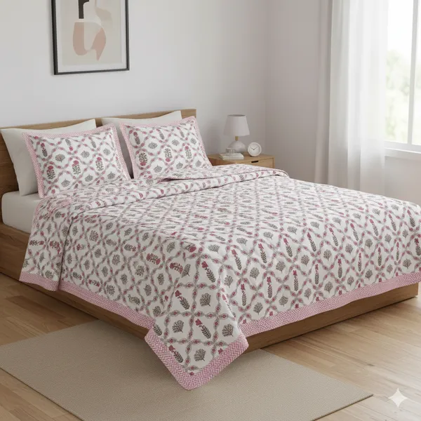 Ananta_Pink_Cotton_Premium_&_Elegant_Printed_Double_Rajai_(_90"_X_108"_)By_Sabhinjo
