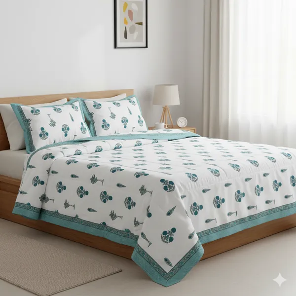 Ananta_See_Green_Cotton_Premium_&_Elegant_Printed_Double_Rajai_(_90"_X_108"_)By_Sabhinjo