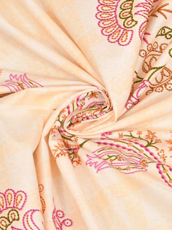 Kashida_Yellow_Cotton_Premium_&_Elegant_Floral_King_Size_Bedsheet_(90"X108")_With_2_Pillow_Covers_(_17"_X_27"_)_By_Sabhinjo