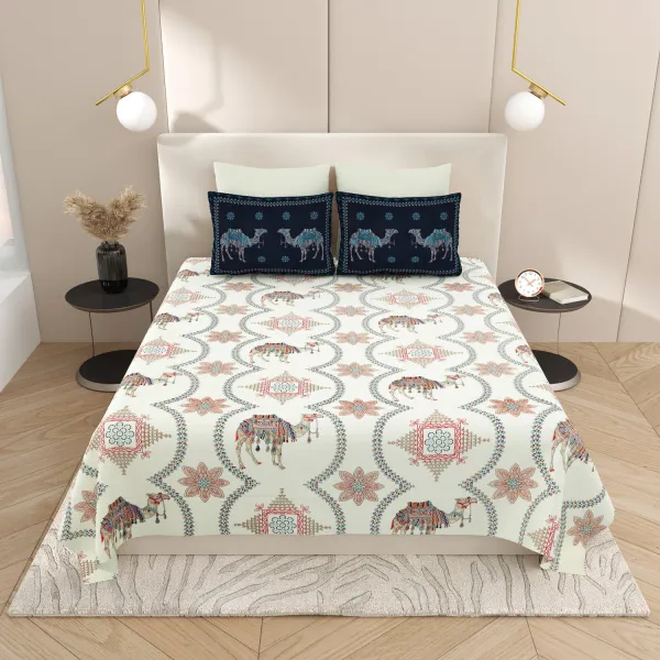 Kashida_Blue_Cotton_Premium_&_Elegant_Animal_King_Size_Bedsheet_(90"X108")__With_2_Pillow_Covers_(_17"_X_27"_)_By_Sabhinjo