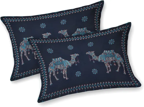Kashida_Blue_Cotton_Premium_&_Elegant_Animal_King_Size_Bedsheet_(90"X108")__With_2_Pillow_Covers_(_17"_X_27"_)_By_Sabhinjo