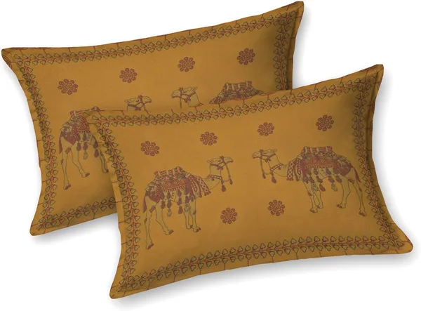 Kashida_Brown__Cotton_Premium_&_Elegant_Animal_King_Size_Bedsheet_(90"X108")__With_2_Pillow_Covers_(_17"_X_27"_)_By_Sabhinjo