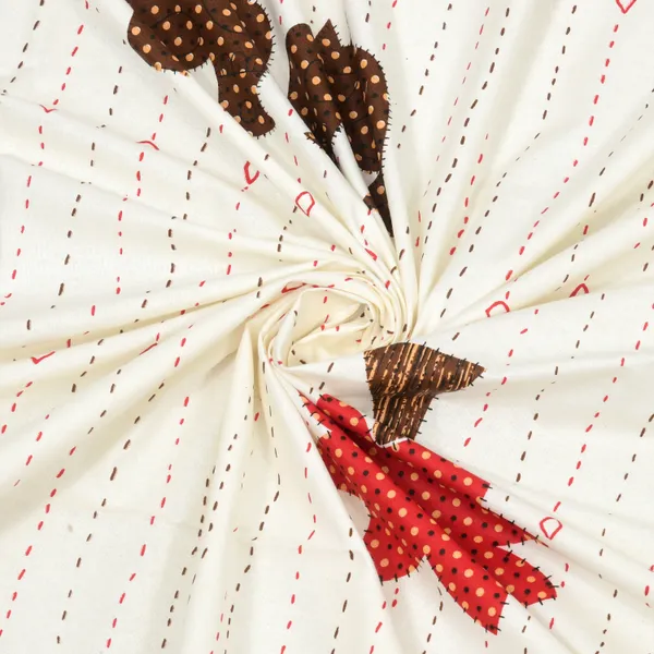 Gujri_Patch_Red_&_White_Cotton_Premium_&_Elegant_Animal_King_Size_Bedsheet_(90"X108")__With_2_Pillow_Covers_(_17"_X_27"_)_By_Sabhinjo
