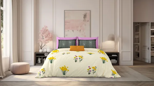 Milky_White_Yellow_&_Black_Cotton_Premium_&_Elegant_Printed_King_Size_Bedsheet_(90"X108")__With_2_Pillow_Covers_(_17"X_27"_)_By_Sabhinjo