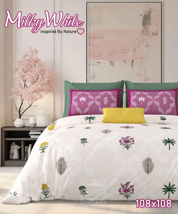 Milky_White_Pink_Cotton_Premium_&_Elegant_Printed_King_Size_Bedsheet_(90"X108")With_2_Pillow_Covers_(17"x27")_By_Sabhinjo
