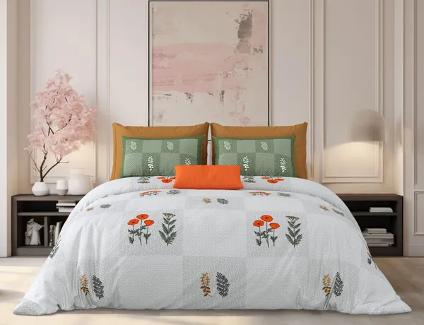 Milky_White_Grey_&_Green_Cotton_Premium_&_Elegant_Printed_King_Size_Bedsheet_(90"X108")__With_2_Pillow_Covers_(_17"_X_27"_)_by_Sabhinjo