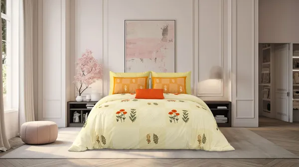 Milky_White_Yellow_Cotton_Premium_&_Elegant_Printed_King_Size_Bedsheet_(90"X108")__With_2_Pillow_Covers_(_17"_X_27"_)_By_Sabhinjo