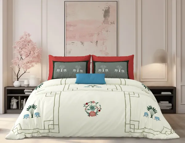 Milky_White_Beige_&_Green_Cotton_Premium_&_Elegant_Printed_King_Size_Bedsheet_(90"X108")__With_2_Pillow_Covers_(_17"_X_27"_)_By_Sabhinjo