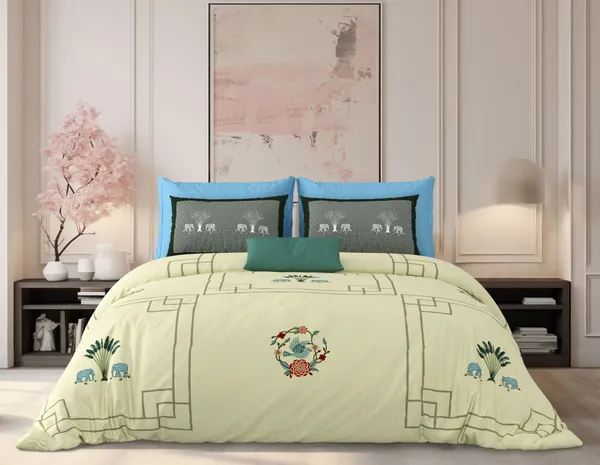 Milky_White_Green_Cotton_Premium_&_Elegant_Printed_King_Size_Bedsheet_(90"X108")__With_2_Pillow_Covers_(_17"_X_27"_)_By_Sabhinjo