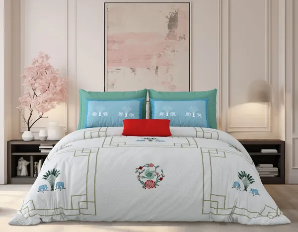 Milky_White_Grey_&_Blue_Cotton_Premium_&_Elegant_Printed_King_Size_Bedsheet_(90"X108")__With_2_Pillow_Covers_(_17"_X_27"_)_By_Sabhinjo