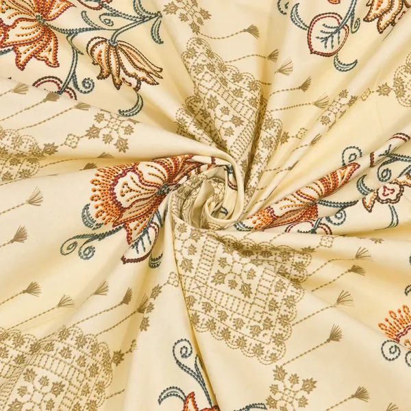 Kashida_Beige_&_Green_Cotton_Premium_&_Elegant_Floral_King_Size_Bedsheet_(90"X108")__With_2_Pillow_Covers_(_17"_X_27"_)_By_Sabhinjo