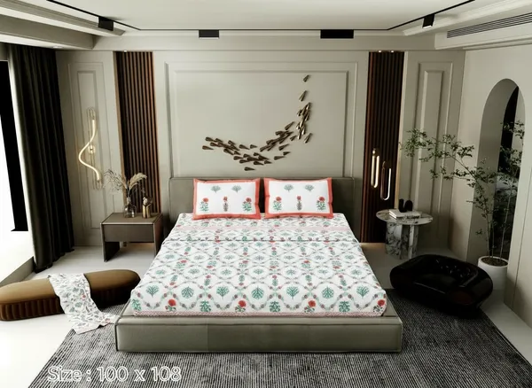 Anata_Red_Cotton_Premium_&_Elegant_Printed_Double__Bedsheet_(_100"_X_108"_)__With_2_Pillow_Covers_(_17"_X_27"_)_By_Sabhinjo