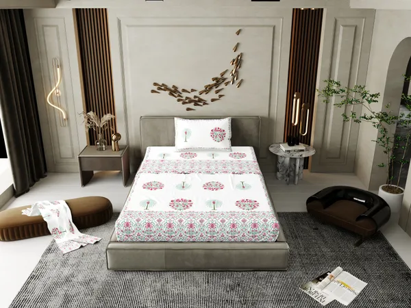 Ananta_Pink_Cotton_Premium_&_Elegant_Printed_Single_Bedsheet_(_60"_X_90"_)__With_1_Pillow_Cover_(_17"_X_27"_)_By_Sabhinjo