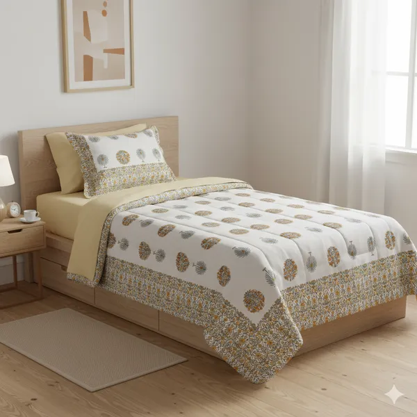 Ananta_Yellow_Cotton_Premium_&_Elegant_Printed_Single_Rajai_(_60"_X_90"_)By_Sabhinjo