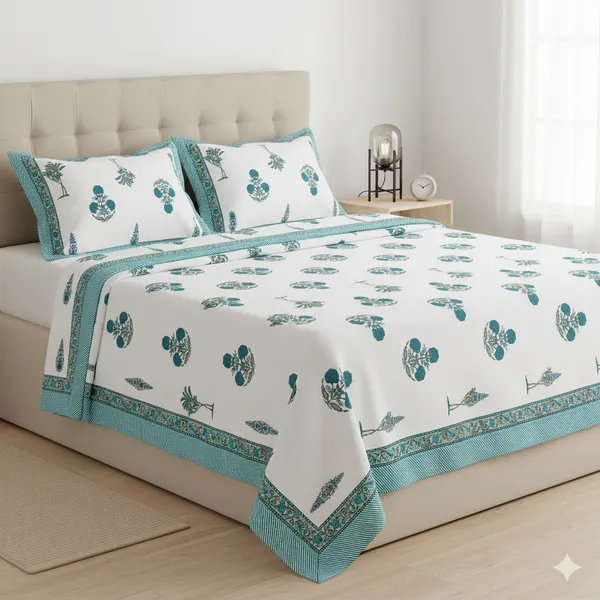 Ananta_See_Green_Cotton_Premium_&_Elegant_Printed_Double_Dohar_(_90"_X_108"_)By_Sabhinjo