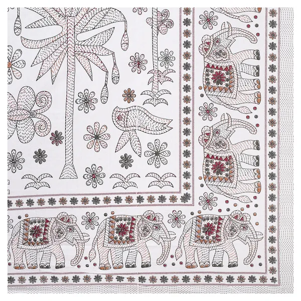 Kathakashida_Brown_elegant_thread_print_double_king_size_bedsheet_(90"X108")_with_2_pillow_covers_(17"X27")_By_Sabhinjo