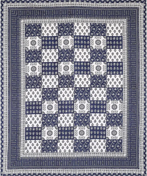 Warli_Blue_Cotton_Premium_&_Elegant_Printed_Bedsheet_(_90"_X_108"_)__With_2_Pillow_Covers_(_17"_X_27"_)_By_Sabhinjo