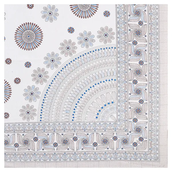 Kathakashida_Blue_elegant_thread_print_double_king_size_bedsheet_(90"X108")_with_2_pillow_covers_(17"X27")_By_Sabhinjo