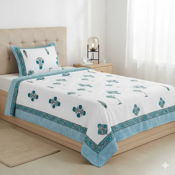 Ananta_Blue_Cotton_Premium_&_Elegant_Printed_Single_Dohar_(_60"_X_90"_)By_Sabhinjo