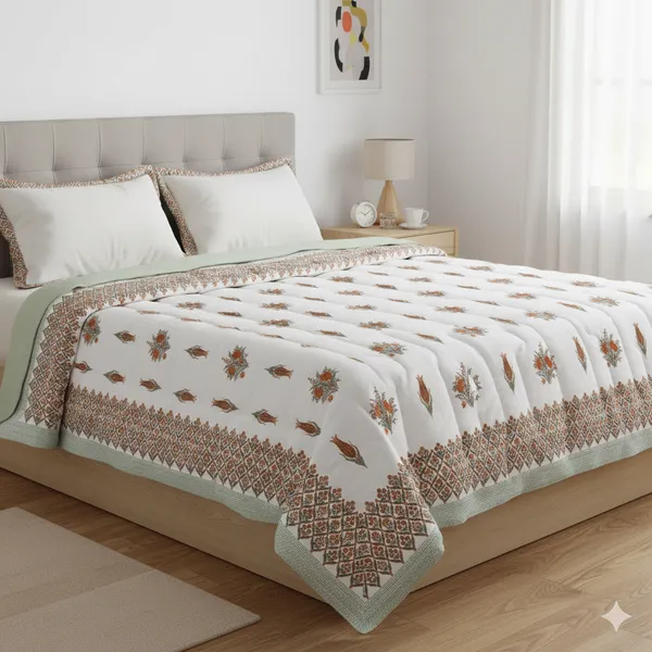 Ananta_Brown_Cotton_Premium_&_Elegant_Printed_Double_Rajai_(_90"_X_108"_)By_Sabhinjo