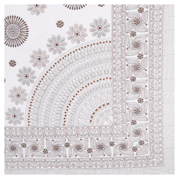 Kathakashida_Brown_elegant_thread_print_double_king_size_bedsheet_(90"X108")_with_2_pillow_covers_(17"X27")_By_Sabhinjo