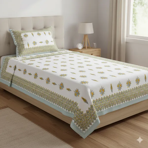 Ananta_Yellow_Cotton_Premium_&_Elegant_Printed_Single_Dohar_(_60"_X_90"_)By_Sabhinjo