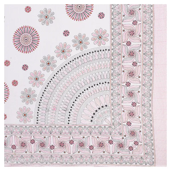 Kathakashida_Pink_elegant_thread_print_double_king_size_bedsheet_(90"X108")_with_2_pillow_covers_(17"X27")_By_Sabhinjo