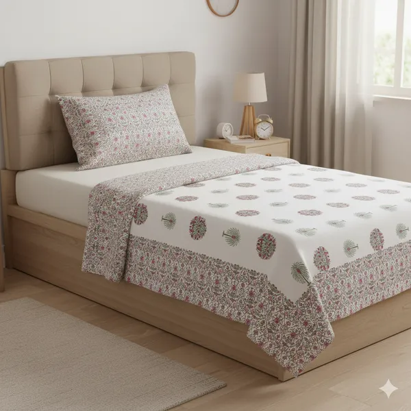 Ananta_Pink_Cotton_Premium_&_Elegant_Printed_Single_Dohar_(_60"_X_90"_)By_Sabhinjo