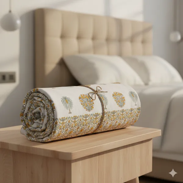 Ananta_Yellow_Cotton_Premium_&_Elegant_Printed_Double_Dohar_(_90"_X_108"_)By_Sabhinjo