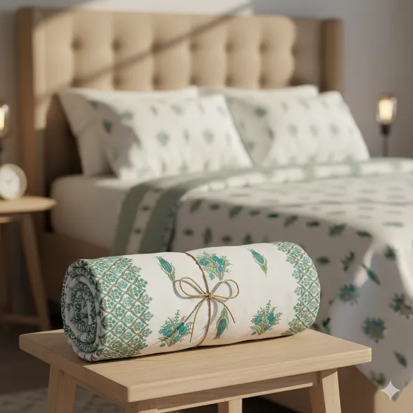 Ananta_Green_Cotton_Premium_&_Elegant_Printed_Single_Rajai_(_60"_X_90"_)By_Sabhinjo