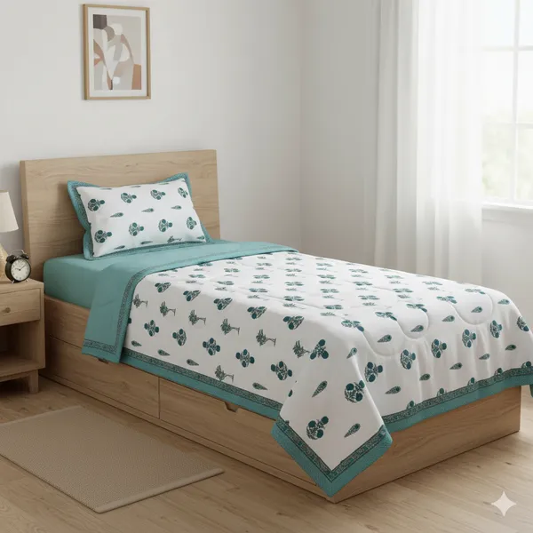 Ananta_See_Green_Cotton_Premium_&_Elegant_Printed_Single_Rajai_(_60"_X_90"_)By_Sabhinjo