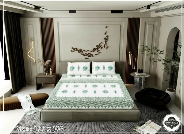 Ananta_Green_Cotton_Premium_&_Elegant_Printed_Double_Bedsheet_(_100"_X_108"_)__With_2_Pillow_Covers_(_17"_X_27"_)_By_Sabhinjo