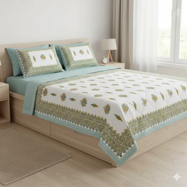 Ananta_Yellow_Cotton_Premium_&_Elegant_Printed_Double_Dohar_(_90"_X_108"_)By_Sabhinjo