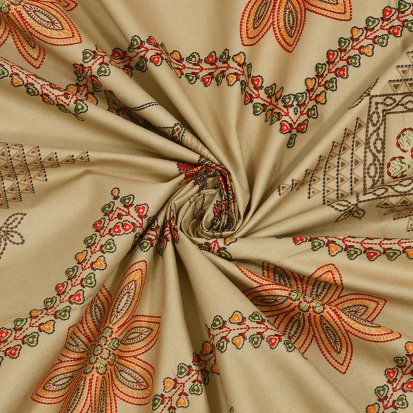 Kashida_Red_Cotton_Premium_&_Elegant_Animal_King_Size_Bedsheet_(90"X108")__With_2_Pillow_Covers_(_17"_X_27"_)_By_Sabhinjo