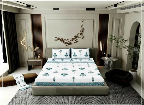 Ananta_Blue_Cotton_Premium_&_Elegant_Printed_Double_Bedsheet_(_100"_X_108"_)__With_2_Pillow_Covers_(_17"_X_27"_)_By_Sabhinjo
