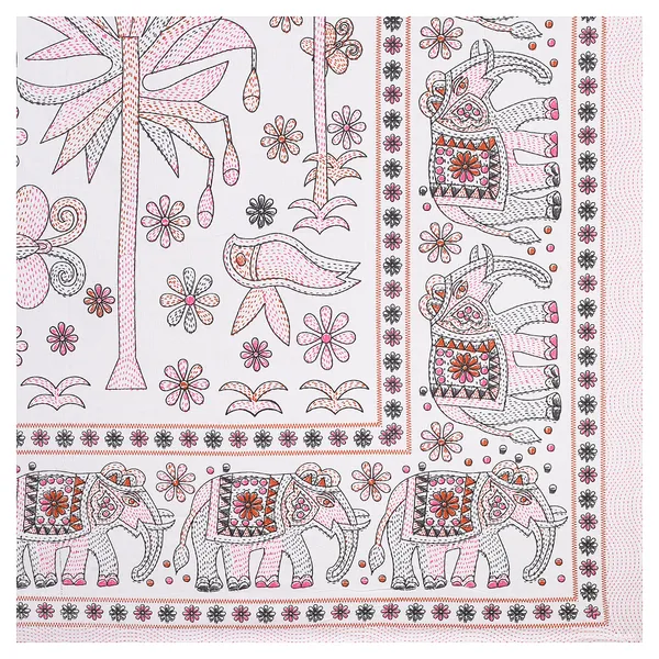Kathakashida_Pink_elegant_thread_print_double_king_size_bedsheet_(90"X108")_with_2_pillow_covers_(17"X27")_By_Sabhinjo