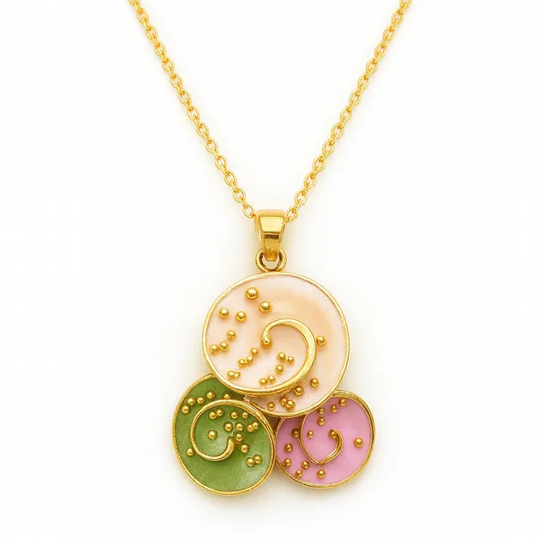 Candy_Swirls_Pendant_With_Earring_set__For_Women